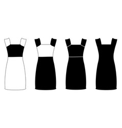 Silhouette Outline Womens Dress Clothing Model