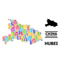 Collage Map Hubei Province Financial