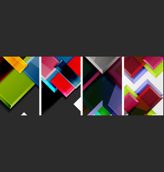 Color Glass Glossy Square Composition Poster Set