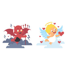 Cute Little Devil And Angel Heaven