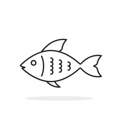 Thin Line Black Simple Fish Icon