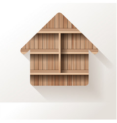 Wood Shelf Home Icon Creative Design On Wall Room