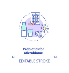 Probiotics For Microbiome Concept Icon