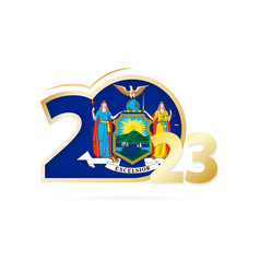 Year 2023 With New York Flag Pattern