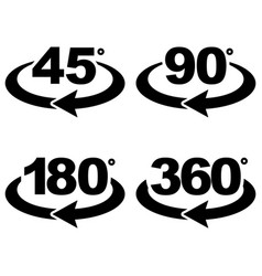 45 90 180 And 360 Degrees View Sign Icons