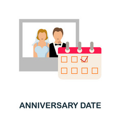 Anniversary Date Flat Icon Colored Element Sign