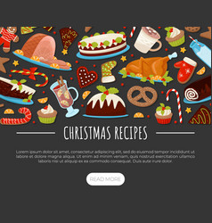 Christmas Holiday Dish Recipe Banner Design