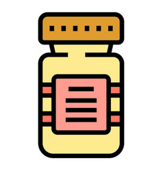 Health Pills Jar Icon Flat