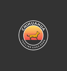 Logo Chihuahua Pose Vintage Badge