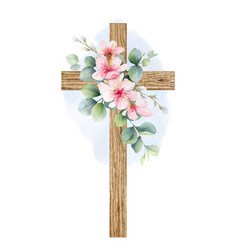 Religious Cross With Eucalyptus Greenery