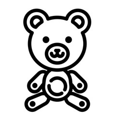 Teddy Bear Toy Flat Icon Isolated On White