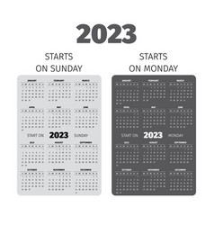 2023 Pocket Calendar Start On Sunday And Monday