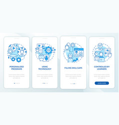 Micro Learning Strategies Blue Onboarding Mobile