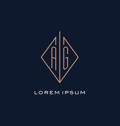 Monogram Ag Logo With Diamond Rhombus Style