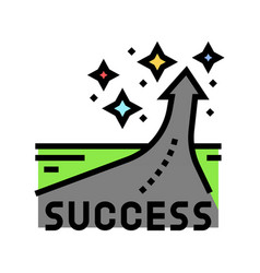 Success Road Motivation Color Icon