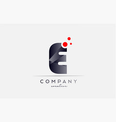 E Alphabet Letter Logo Icon With Grey Color