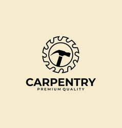 Logo Badge Of Carpentry Services Template Design