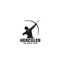 Muscular Hercules Heracles Bow Longbow Arrow Logo