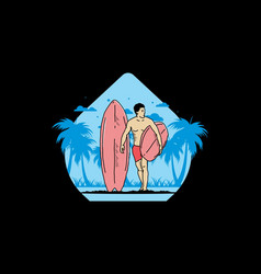 Shirtless Man Holding Surfboard