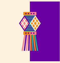 Diwali Flat Paper Lantern Symbol