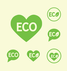 Eco Logo Heard Shape Green Symbol