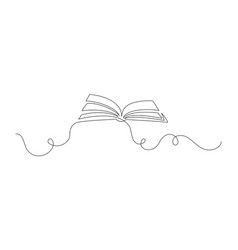 One Continuous Line Drawing Of Opened Book