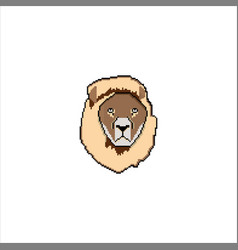 Pixel Art With Lion Face Animal Portrait