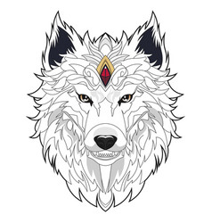 White Neon Wolf Japan Style