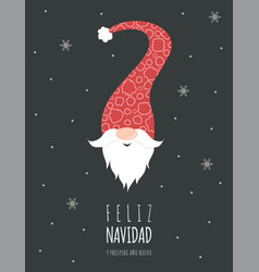 Feliz Navidad With Cute Scandinavian Gnome In Red