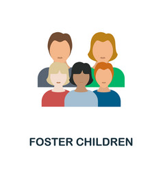 Foster Children Flat Icon Colored Element Sign