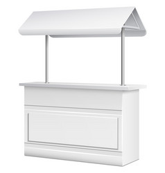 Promotion Counter White Mockup Realistic Blank