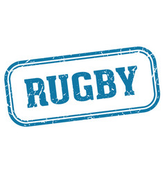 Rugby Stamp Rectangular On White