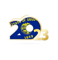 Year 2023 With Oregon Flag Pattern