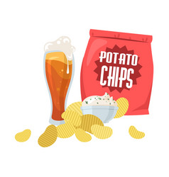 Beer Mug And Crispy Potato Chips