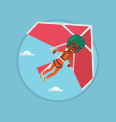 Woman Flying On Hang-glider