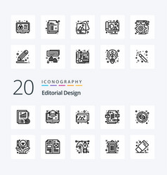 20 Editorial Design Line Icon Pack Like Look Eye