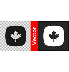 Black Canadian Maple Leaf Icon Isolated On