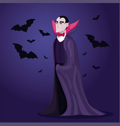 Scary Vampire With Bats Fantasy Character