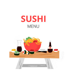 Sushi Isolated Table Menu