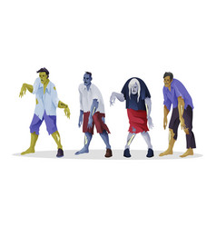 Walking Zombie Monster Icon Or Clipart Set