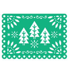 Christmas Papel Picado Design - Xmas Trees