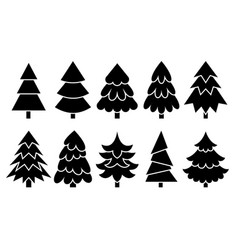 Christmas Tree Black Pine Fir Spruise Flat Stencil