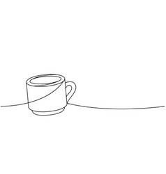 Coffee Cup One Line Continuous Drawing Hand Drawn