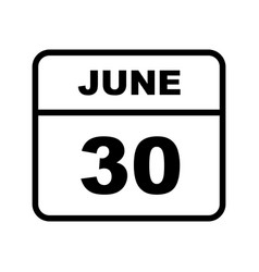 June 30th Date On A Single Day Calendar