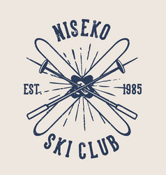 T Shirt Design Niseko Ski Club Est 1985