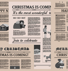 Christmas Newspaper Seamless Background Pattern