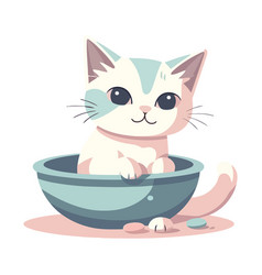 Cute Kitten Sitting In Bowl