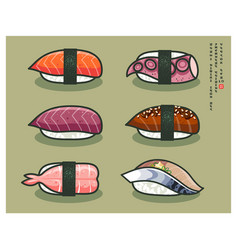 Japan Nigiri Sushi Rice Fish Shrimp Nori Octopus