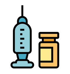 Needle Syringe Ampule Icon Flat