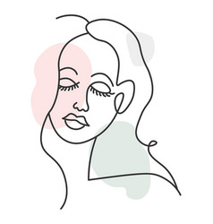 Portrait Of Woman With Closed Eyes Abstract Line